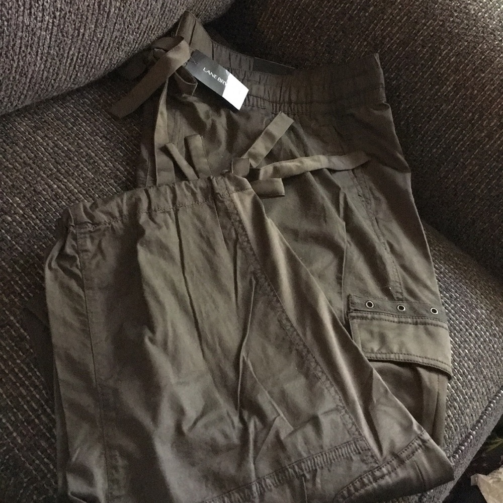 Lane Bryant Olive Green Cargo Capris, size 22/24.